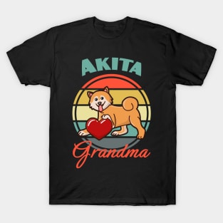 Akita Inu Grandma Dog puppy Lover Cute Mothers Day T-Shirt